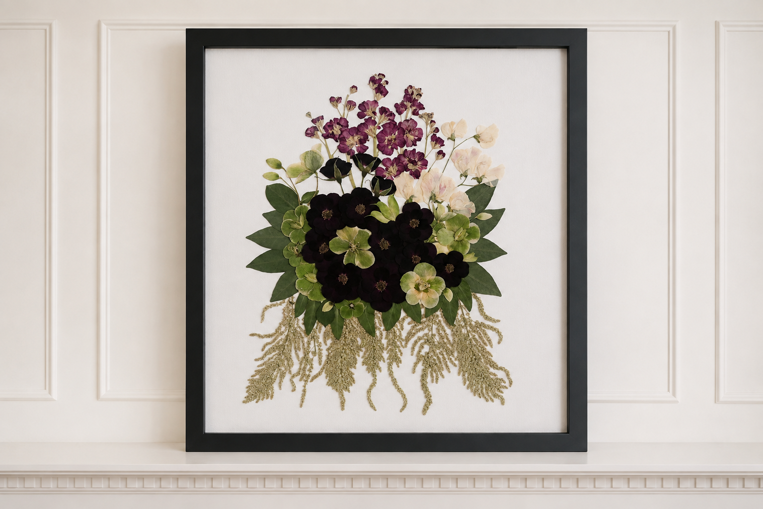 Wedding bouquet preserved as heirloom artwork